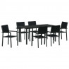 Zestaw do jadalni w ogrodzie 7 pcs Czarny