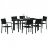 Zestaw do jadalni w ogrodzie 7 pcs Czarny