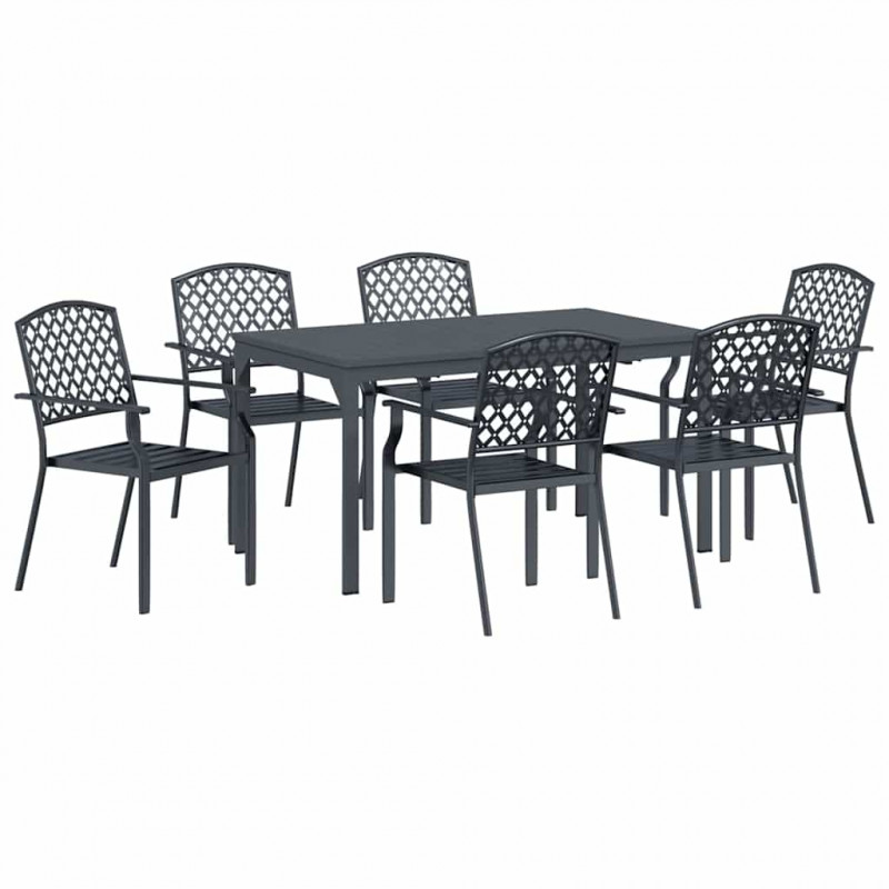 Zestaw do jadalni w ogrodzie 7 pcs Antracyt