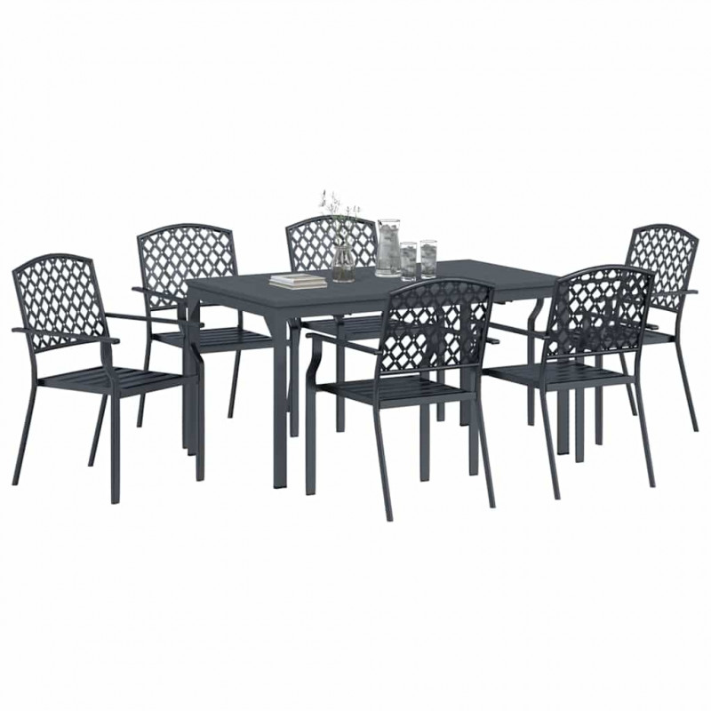 Zestaw do jadalni w ogrodzie 7 pcs Antracyt