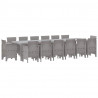 Zestaw do jadalni w ogrodzie 15 pcs Jasnoszary Rattan Polt