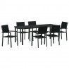 Zestaw do jadalni w ogrodzie 7 pcs Czarny