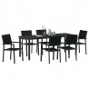 Zestaw do jadalni w ogrodzie 7 pcs Czarny