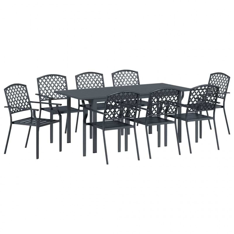 Zestaw do jadalni w ogrodzie 9 pcs Antracyt