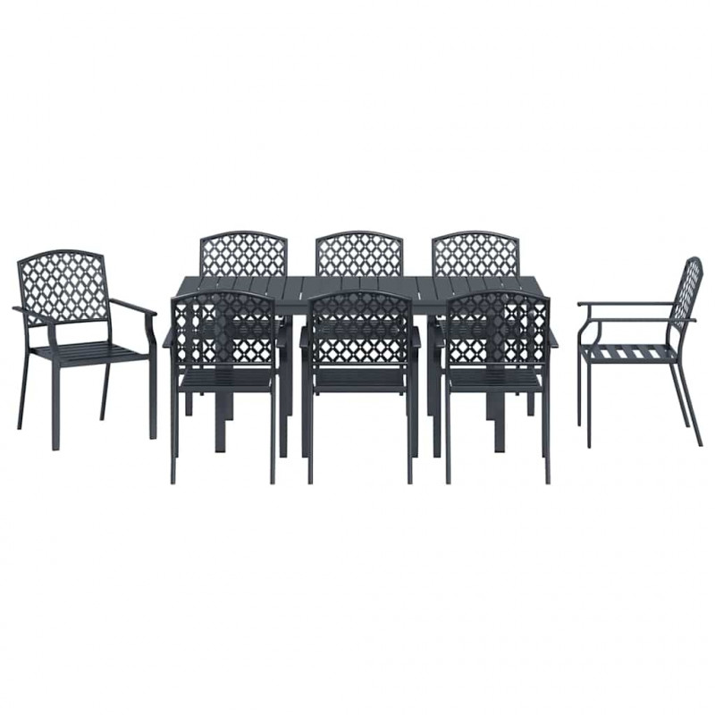 Zestaw do jadalni w ogrodzie 9 pcs Antracyt