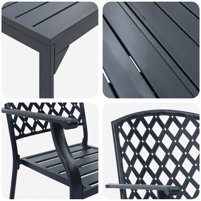 Zestaw do jadalni w ogrodzie 9 pcs Antracyt
