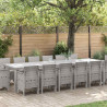 Zestaw do jadalni w ogrodzie 15 pcs Jasnoszary Rattan Polt