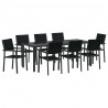 Zestaw do jadalni w ogrodzie 9 pcs Czarny