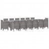 Zestaw do jadalni w ogrodzie 15 pcs Jasnoszary Rattan Polt