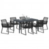 Zestaw do jadalni w ogrodzie 7 pcs Czarny polirattan