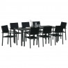 Zestaw do jadalni w ogrodzie 9 pcs Czarny