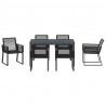 Zestaw do jadalni w ogrodzie 7 pcs Czarny polirattan
