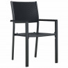 Zestaw do jadalni w ogrodzie 9 pcs Czarny