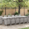 Zestaw do jadalni w ogrodzie 15 pcs Jasnoszary Rattan Polt