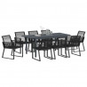 Zestaw do jadalni w ogrodzie 9 pcs Czarny polirattan