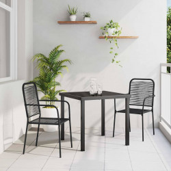 Zestaw do jadalni w ogrodzie 3 pcs Czarny