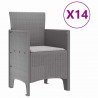 Zestaw do jadalni w ogrodzie 15 pcs Jasnoszary Rattan Polt