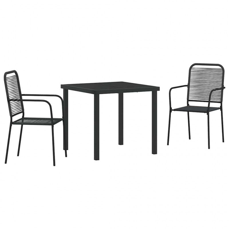 Zestaw do jadalni w ogrodzie 3 pcs Czarny
