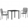 Zestaw do jadalni w ogrodzie 3 pcs Czarny