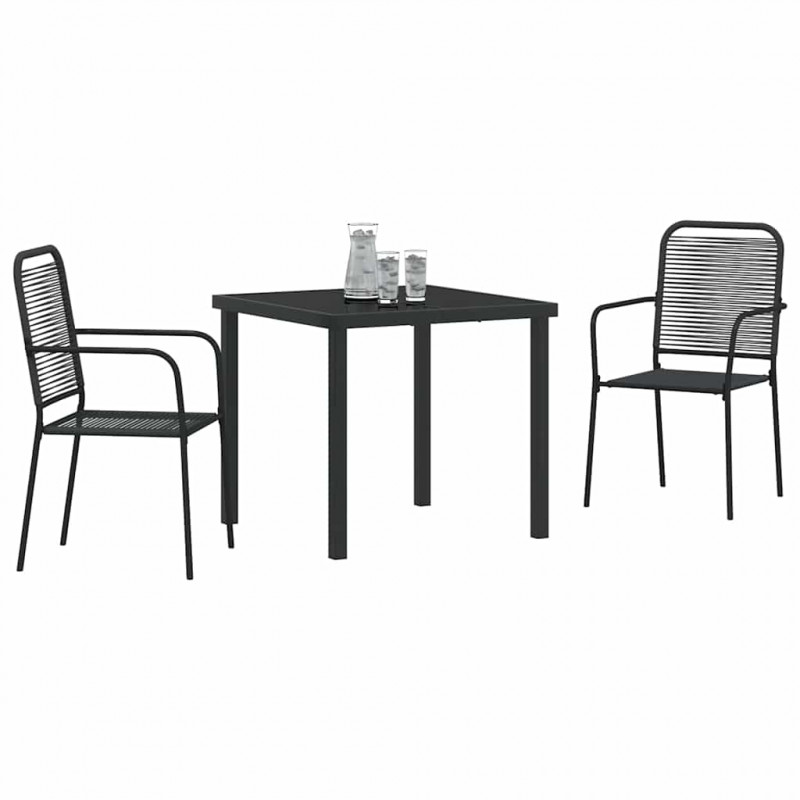 Zestaw do jadalni w ogrodzie 3 pcs Czarny