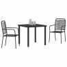 Zestaw do jadalni w ogrodzie 3 pcs Czarny