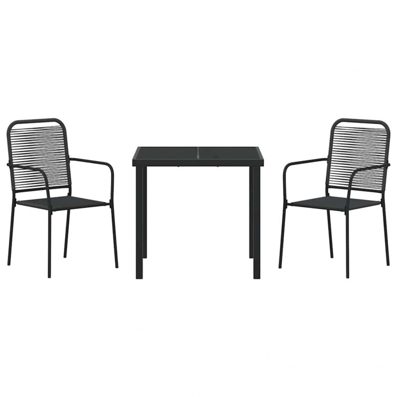 Zestaw do jadalni w ogrodzie 3 pcs Czarny