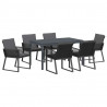 Zestaw do jadalni w ogrodzie 7 pcs Antracyt polirattan