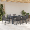 Zestaw do jadalni w ogrodzie 7 pcs Antracyt polirattan