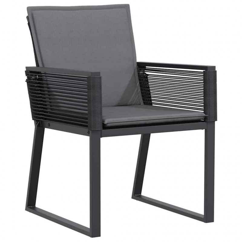 Zestaw do jadalni w ogrodzie 7 pcs Antracyt polirattan