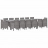 Zestaw do jadalni w ogrodzie 15 pcs Jasnoszary Rattan Polt