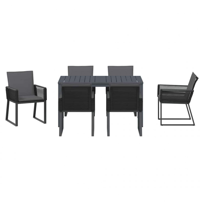 Zestaw do jadalni w ogrodzie 7 pcs Antracyt polirattan