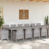 Zestaw do jadalni w ogrodzie 15 pcs Jasnoszary Rattan Polt