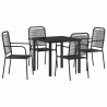 Zestaw do jadalni w ogrodzie 5 pcs Czarny