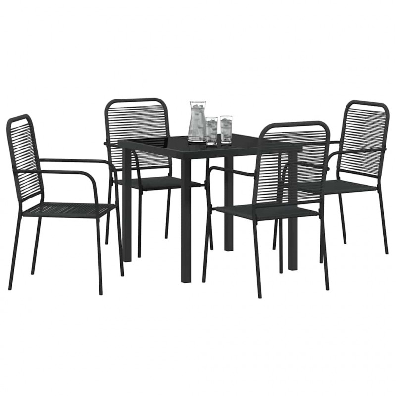 Zestaw do jadalni w ogrodzie 5 pcs Czarny