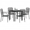 Zestaw do jadalni w ogrodzie 5 pcs Czarny