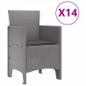 Zestaw do jadalni w ogrodzie 15 pcs Jasnoszary Rattan Polt