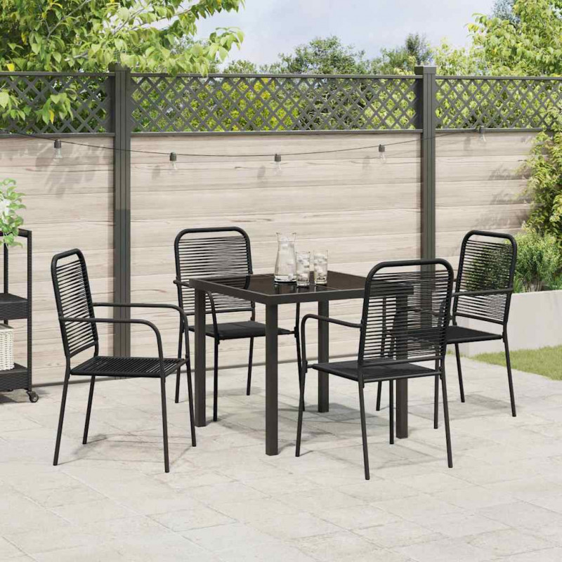 Zestaw do jadalni w ogrodzie 5 pcs Czarny