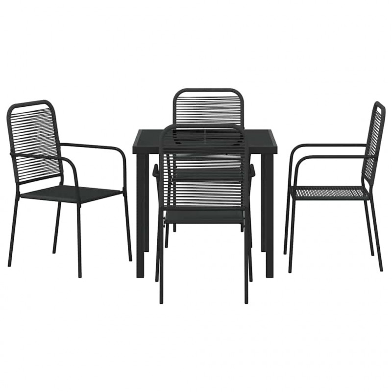 Zestaw do jadalni w ogrodzie 5 pcs Czarny