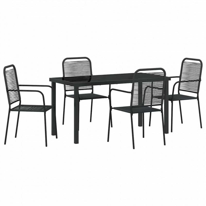 Zestaw do jadalni w ogrodzie 5 pcs Czarny