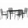 Zestaw do jadalni w ogrodzie 5 pcs Czarny