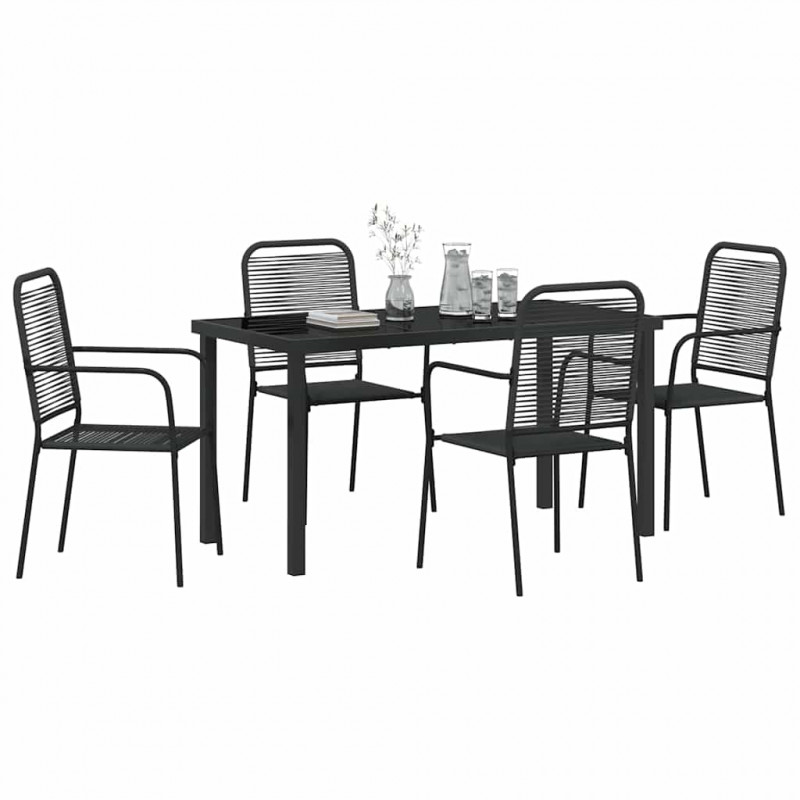 Zestaw do jadalni w ogrodzie 5 pcs Czarny