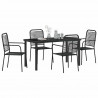 Zestaw do jadalni w ogrodzie 5 pcs Czarny