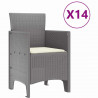 Zestaw do jadalni w ogrodzie 15 pcs Jasnoszary Rattan Polt