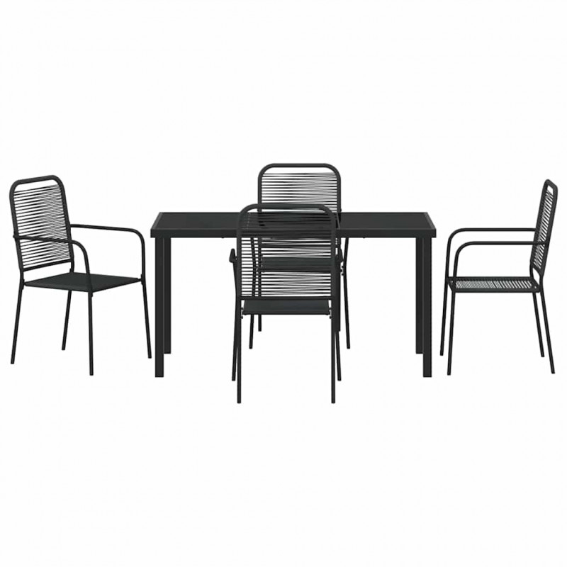 Zestaw do jadalni w ogrodzie 5 pcs Czarny