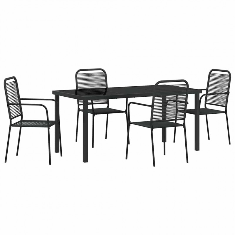 Zestaw do jadalni w ogrodzie 5 pcs Czarny