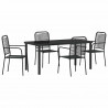 Zestaw do jadalni w ogrodzie 5 pcs Czarny