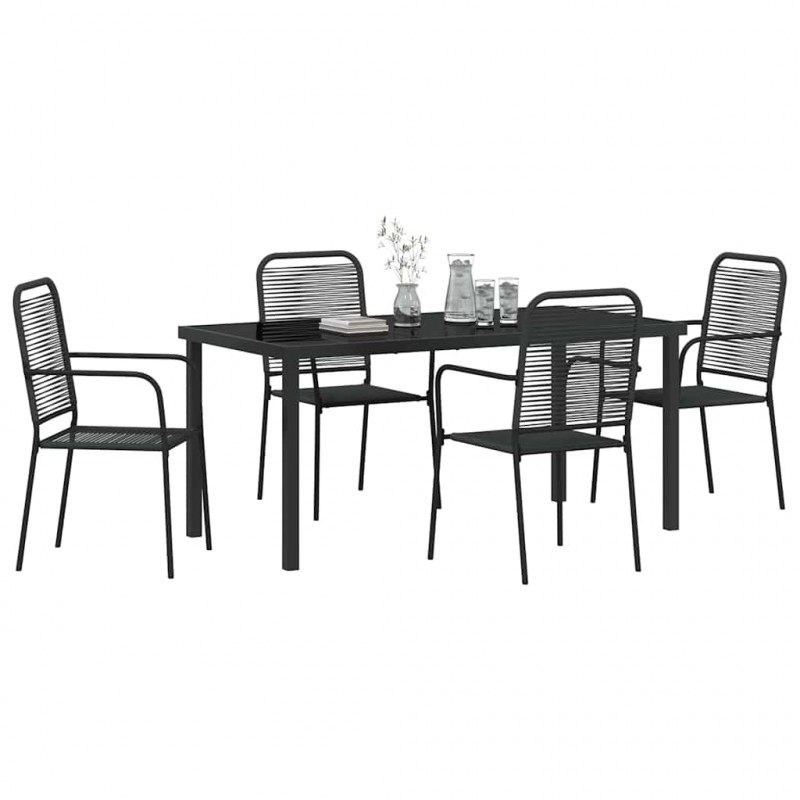 Zestaw do jadalni w ogrodzie 5 pcs Czarny