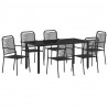 Zestaw do jadalni w ogrodzie 7 pcs Czarny