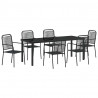 Zestaw do jadalni w ogrodzie 7 pcs Czarny
