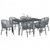 Zestaw do jadalni w ogrodzie 7 pcs Szary polirattan